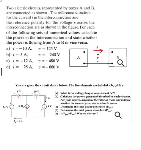 electrical circuits represented by box a